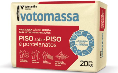 ARGAMASSA VOTOMASSA PISO SOBRE PISO PORCELANATO BRANCA 20KG