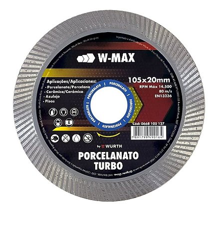 DISCO DIAMANTADO W-MAX 4.1/2 PORCELANATO