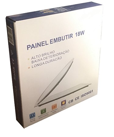 PLAFON LED EMBUTIR QUADRADO 18W 6500K ROHS CE