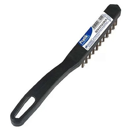 ESCOVA DE AÇO PRATIK 3 FILEIRAS COM CABO