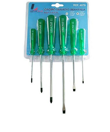 JOGO CHAVE FENDA/PHILIPS 6PÇS LOTUS
