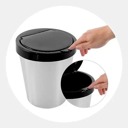 LIXEIRA PARA ESCRITÓRIO 10L METÁLICA COM TAPA  2567