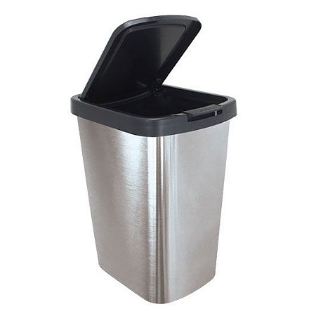 LIXEIRA 9L COM CLICK LABEL INOX REF 2