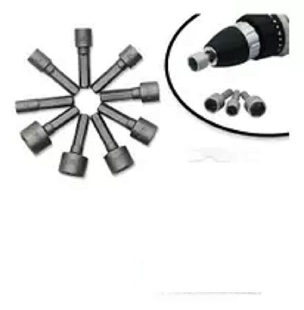 JOGO PONTAS (BITS) METAL PARA  PARAFUSADEIRA COM 9 PEÇAS