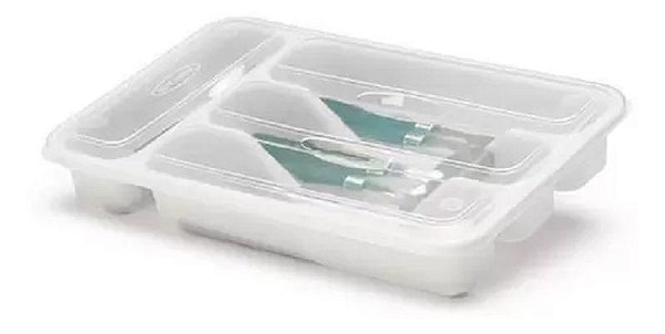 PORTA TALHER BRANCO COM TAMPA NITRONPLAST