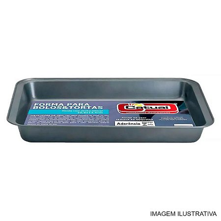 ASSADEIRA RETANGULAR TEFLON 37X25X5CM CATUAI