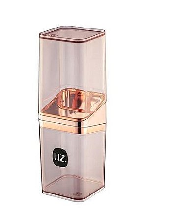 PORTA ESCOVA COM TAMPA SLIM ROSE 22CM UZ