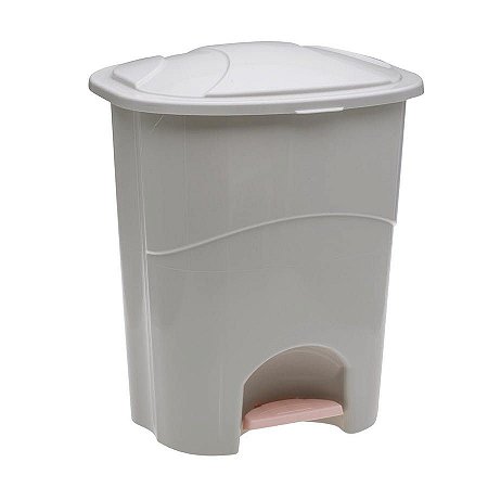 LIXEIRA COM PEDAL BEGE 40L PARAMOUNT