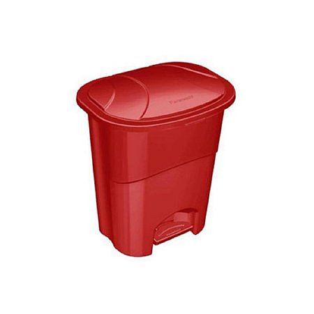 LIXEIRA COM PEDAL VERMELHA 40L PARAMOUNT