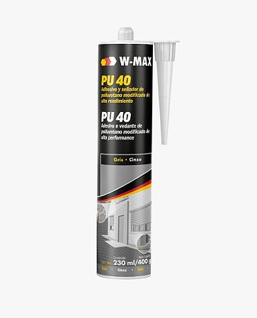 SILICONE PU W-MAX CINZA 400G