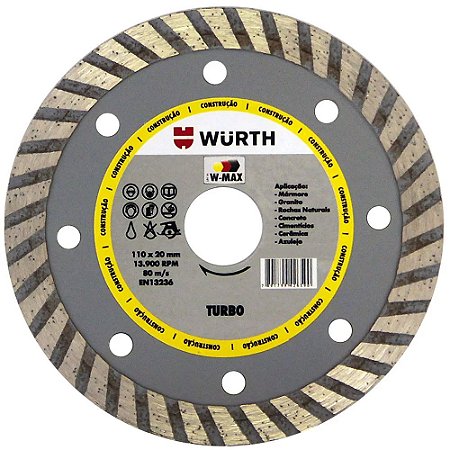 DISCO DIAMANTADO TURBO 110M W-MAX WÜRTH