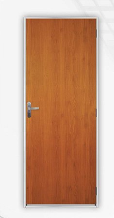 PORTA MGM AÇO MADEIRA BATENTE BRANCO  DIREITA  215X85 MOGNO
