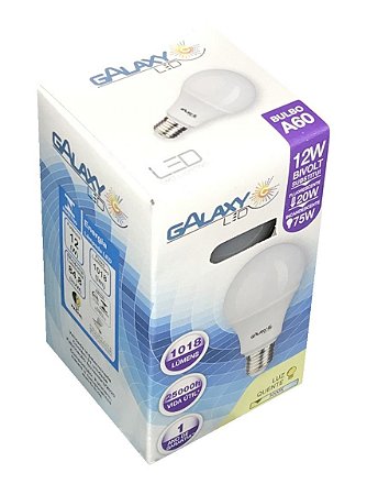 LÂMPADA LED BULBO 12W BRANCO QUENTE 3000K GALAXY