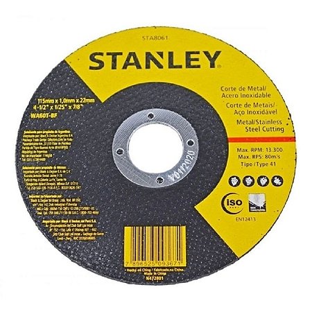 DISCO DE CORTE INOX 4.1/2X1.0 STANLEY