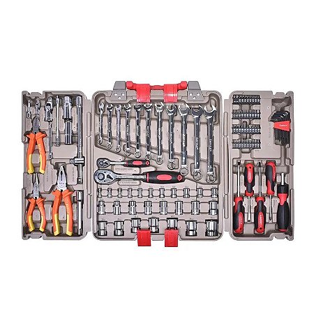 JOGO DE FERRAMENTAS MAYLE 110PÇS COM ALICATE UNIVERSAL 8