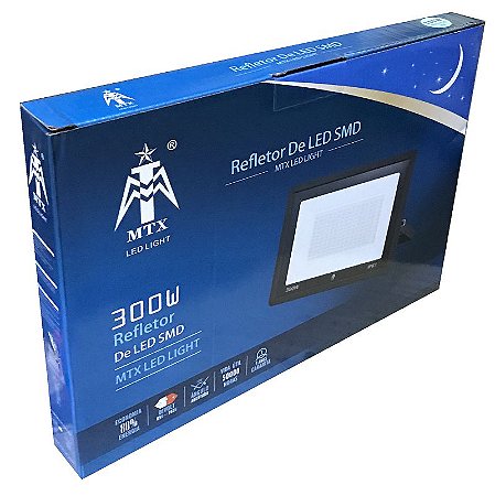 REFLETOR LED 300W 6500 LUZ BRANCA MTX