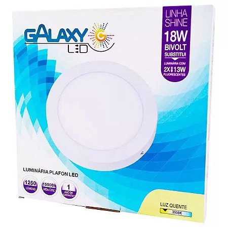 PLAFON LED SOBREPOR REDONDO 18W GALAXY