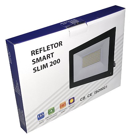 REFLETOR LED 200W BIVOLT 6500K SMART SLIM