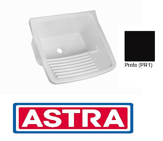 TANQUE PLÁSTICO LAVATÓRIO ROUPA 47X43X27  22L PRETO