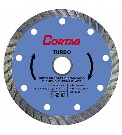 DISCO DIAMANTADO TURBO 180X25,4 - 22,2MM CORTAG