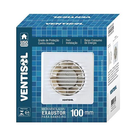 EXAUSTOR VENTISOL BANHEIRO 100MM BIVOLT PREMIUM