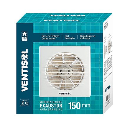 EXAUSTOR VENTISOL BANHEIRO 150MM BIVOLT PREMIUM