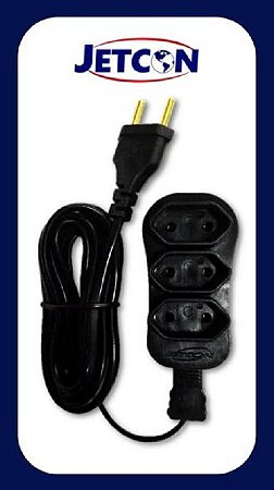 EXTENSÃO TRIPLA JETCON PP 05MT PRETA