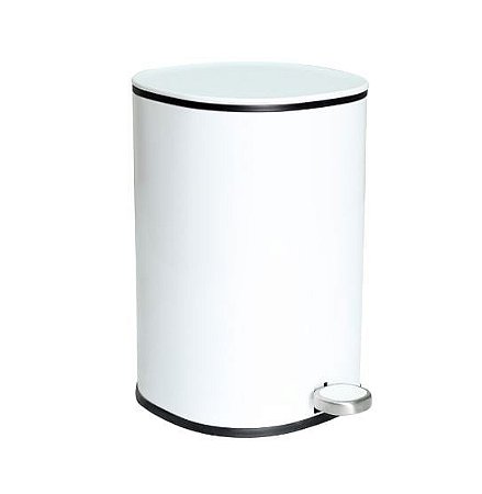 LIXEIRA MULTIUSO REDONDA COM PEDAL 5L BRANCA