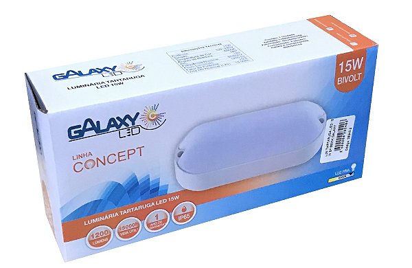 LUMINÁRIA TARTARUGA LED 15W BRANCO FRIO 6500K GALAXY