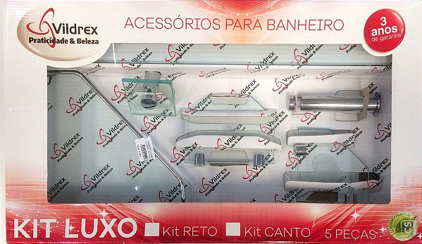 ACESSÓRIOS VILDREX 5 PEÇAS CANTO LUXO INCOLOR