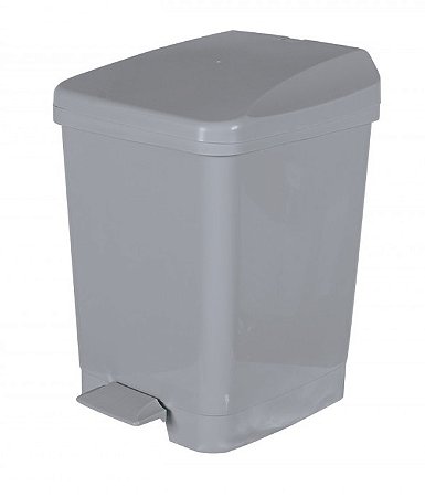 LIXEIRA PLÁSTICA METASUL 9L COM PEDAL CINZA
