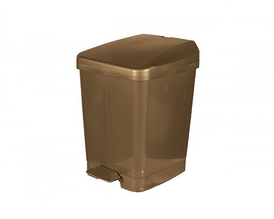 LIXEIRA PLÁSTICA METASUL 9L COM PEDAL BRONZE
