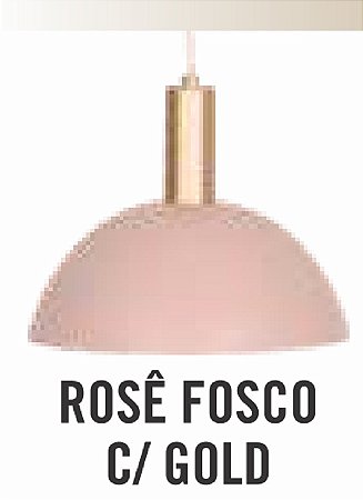 PENDENTE ATTENA ROMA MEIA ESFERA 1 LÂMPADA ROSA FOSCO