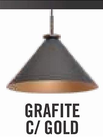 PENDENTE CONE BELGA 1 LÂMPADA GRAFITE