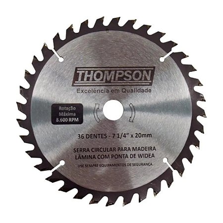 SERRA CIRCULAR WIDEA 7.1/4 36 DENTES 16/20 THOMPSON
