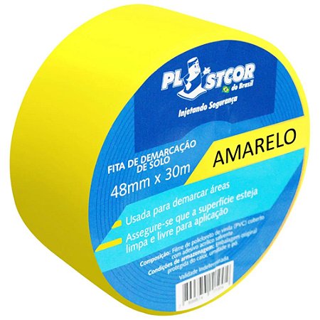 FITA DEMARCAÇÃO SOLO AMARELA 48MMX30 PLASTCOR