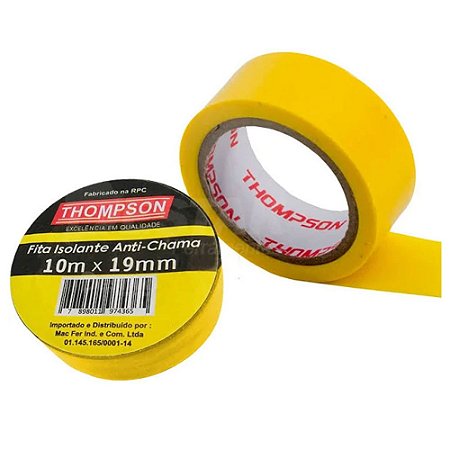 FITA ISOLANTE 19MMX10M AMARELA THOMPSON