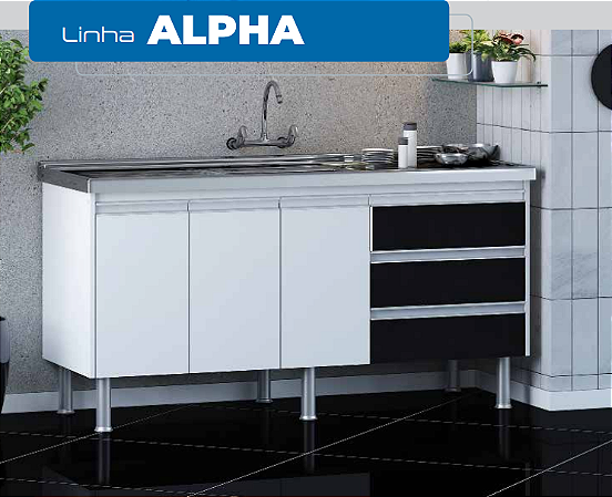 GABINETE MARTICONI 1.50 PRETO ALPHA