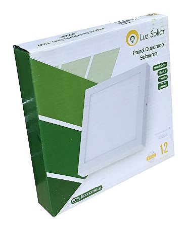 PAINEL LED SOB QUADRADO BM 4000K 12W LUZ SOL