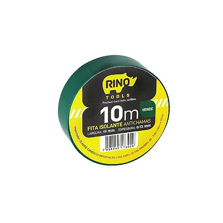 FITA ISOLANTE 19MMX10M VERDE RINO