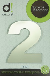 NÚMERO RESIDENCIAL ESPELHADO 5CM N2