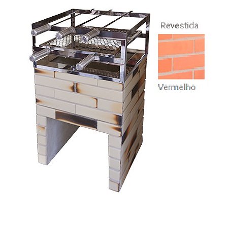 CHURRASQUEIRA NOBRE MINI REVESTIDA VERMELHA