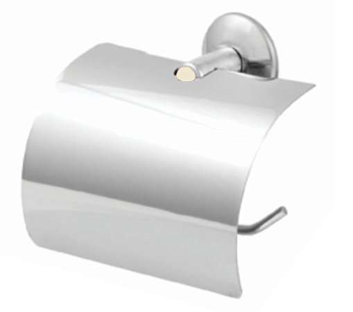 PAPELEIRA INOX COM TAMPA PROTETORA STANDER