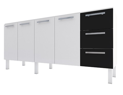 GABINETE COZINHA COZIMAX VENUS PRETO 2.00M