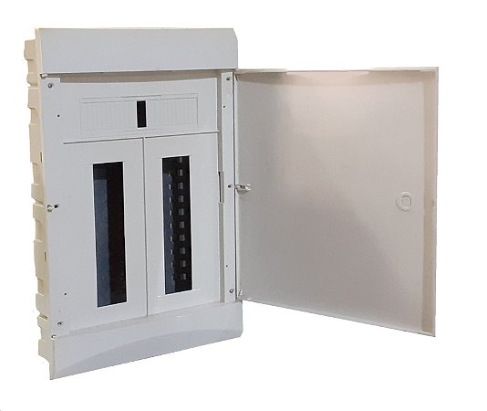 QUADRO DISTRIBUIÇÃO QPET PARA  20 DISJUNTOR NEMA BRANCO EMBUTIR TRIFÁSICO