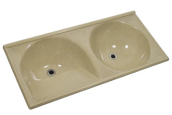 TANQUE DUPLO SINTETICO 110X60CM  BEGE