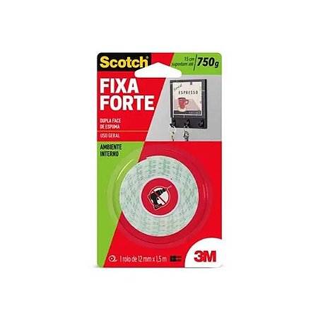 FITA DUPLA FACE ESPUMA 3M 12X1.50MT