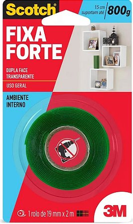 FITA DUPLA FACE TRANSPARENTE 3M 19X2.00MT