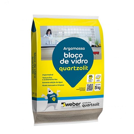 ARGAMASSA QUARTZOLIT BLOCO VIDRO 5KG