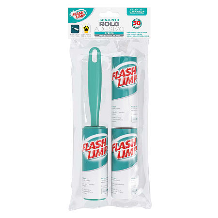 CONJUNTO. ROLO ADESIVO 3PC FLASH LIMP CST0085
